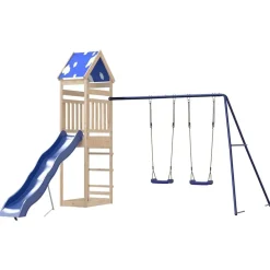 vidaXL Estructuras Para Juegos Al Aire Libre-Parque infantil de exterior de madera maciza de pino