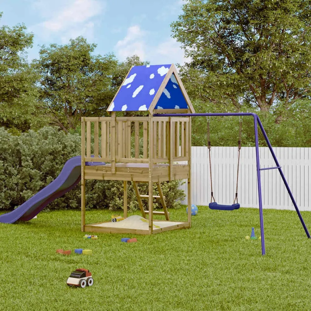 vidaXL Parque infantil de exterior madera de pino impregnada Hot