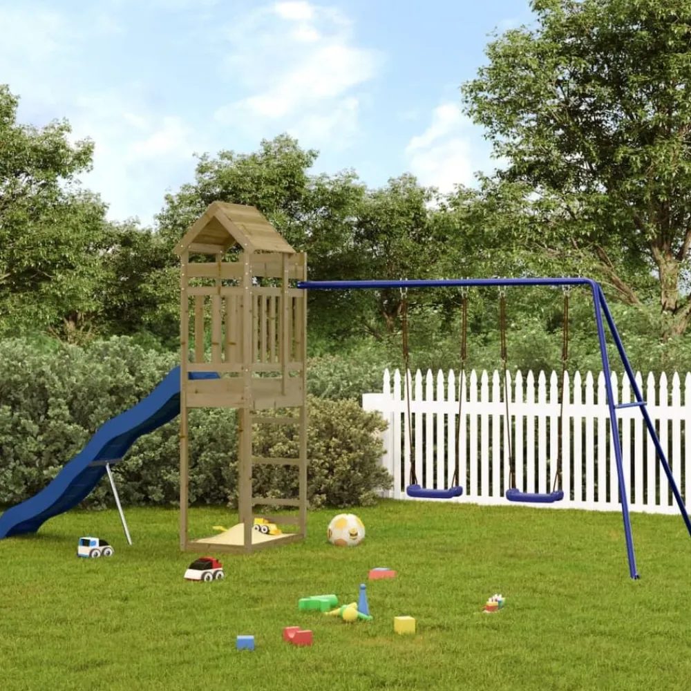 vidaXL Parque infantil de exterior madera de pino impregnada Best