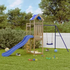 vidaXL Estructuras Para Juegos Al Aire Libre-Parque infantil de exterior madera de pino impregnada