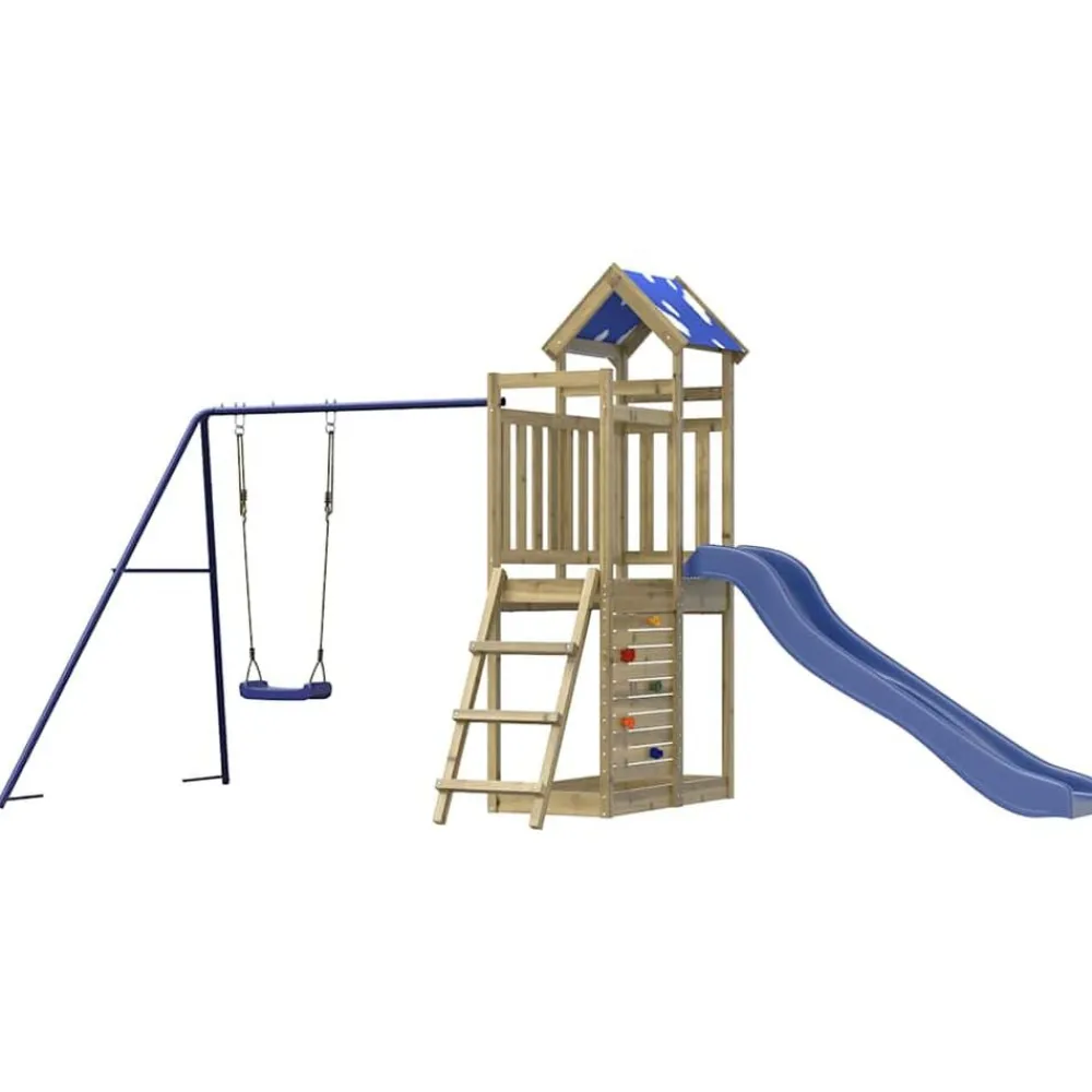 vidaXL Estructuras Para Juegos Al Aire Libre-Parque infantil de exterior madera de pino impregnada