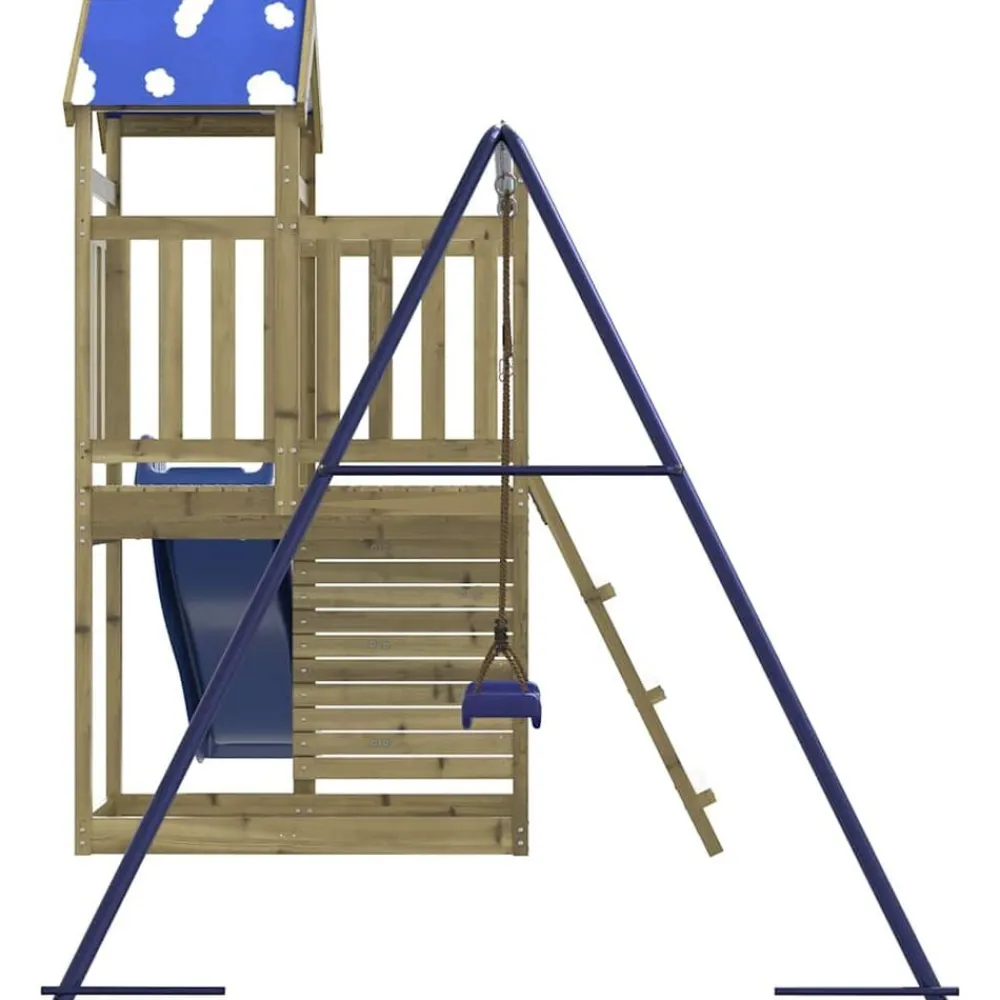 vidaXL Estructuras Para Juegos Al Aire Libre-Parque infantil de exterior madera de pino impregnada