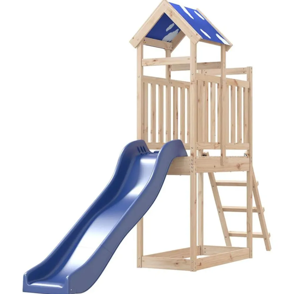 vidaXL Parque infantil de exterior de madera maciza de pino
