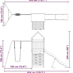 vidaXL Estructuras Para Juegos Al Aire Libre-Parque infantil de exterior madera maciza Douglas3156935