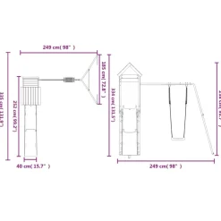 vidaXL Estructuras Para Juegos Al Aire Libre-Parque infantil de exterior madera de pino impregnada