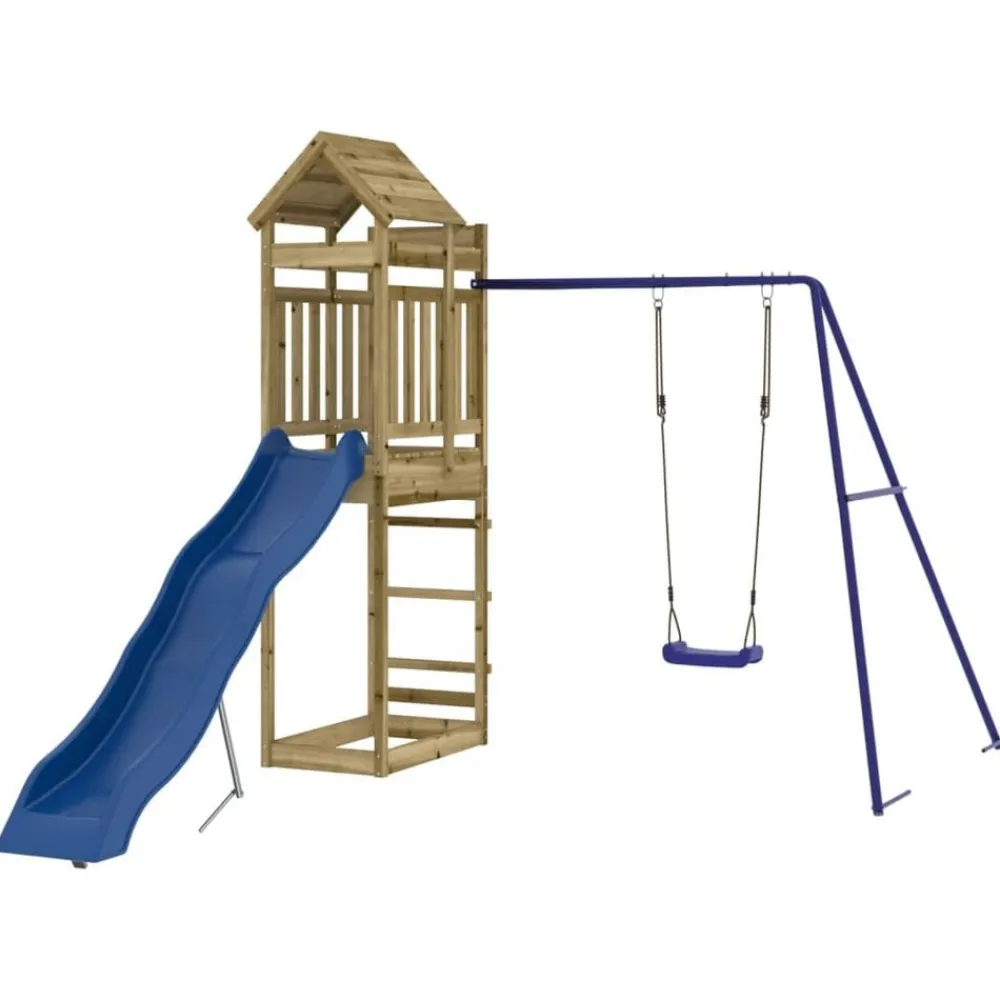 vidaXL Estructuras Para Juegos Al Aire Libre-Parque infantil de exterior madera de pino impregnada