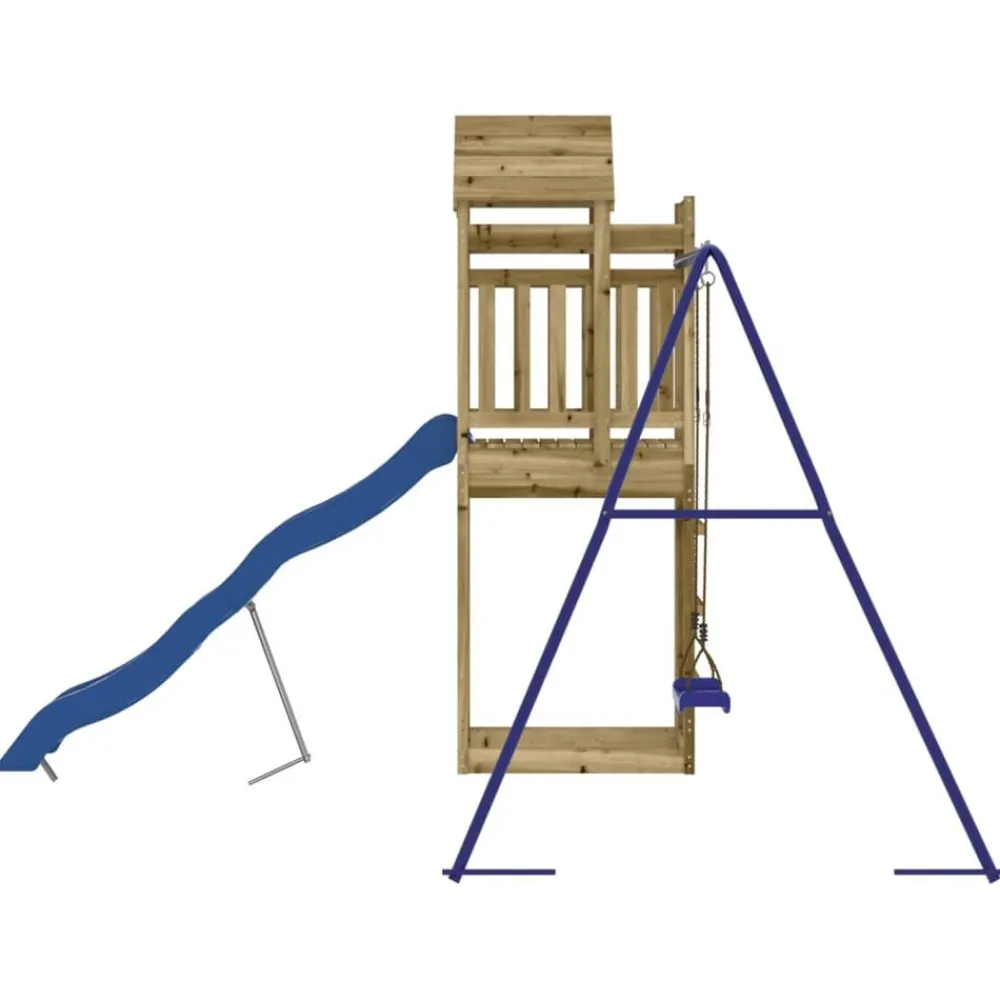 vidaXL Estructuras Para Juegos Al Aire Libre-Parque infantil de exterior madera de pino impregnada