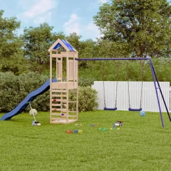 vidaXL Estructuras Para Juegos Al Aire Libre-Parque infantil de exterior de madera maciza de pino