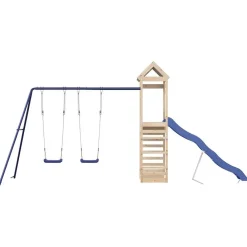 vidaXL Estructuras Para Juegos Al Aire Libre-Parque infantil de exterior de madera maciza de pino