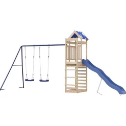 vidaXL Estructuras Para Juegos Al Aire Libre-Parque infantil de exterior de madera maciza de pino