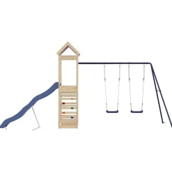 vidaXL Estructuras Para Juegos Al Aire Libre-Parque infantil de exterior de madera maciza de pino