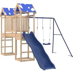 vidaXL Estructuras Para Juegos Al Aire Libre-Parque infantil de exterior de madera maciza de pino
