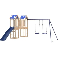 vidaXL Estructuras Para Juegos Al Aire Libre-Parque infantil de exterior de madera maciza de pino
