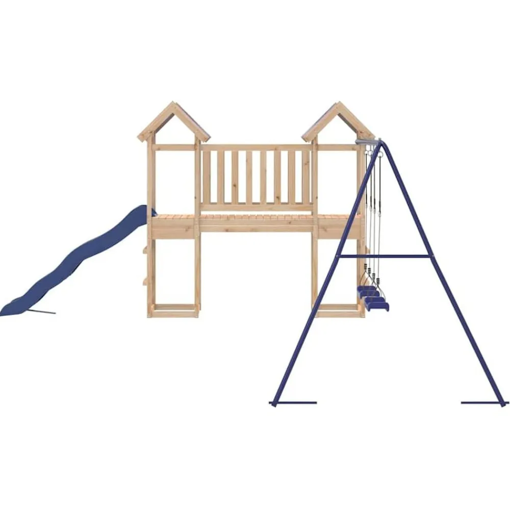 vidaXL Estructuras Para Juegos Al Aire Libre-Parque infantil de exterior de madera maciza de pino