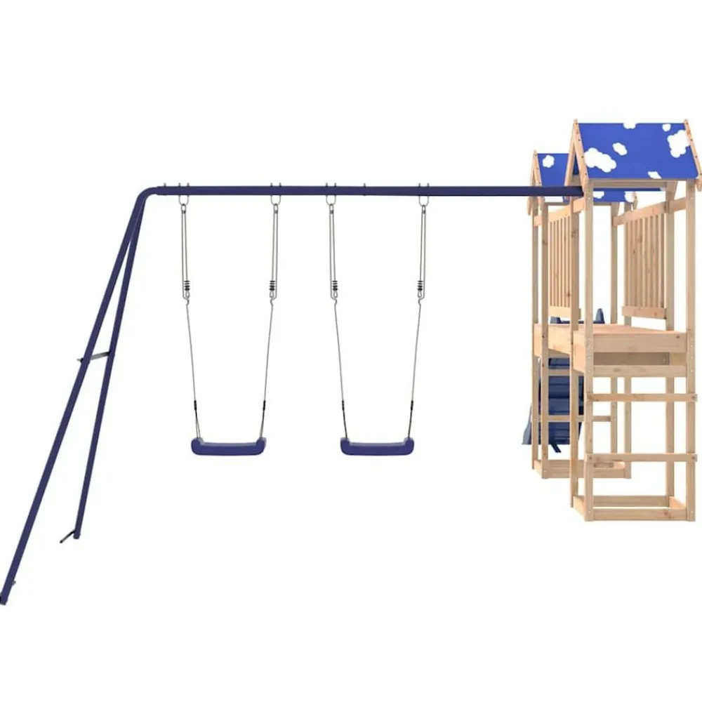 vidaXL Estructuras Para Juegos Al Aire Libre-Parque infantil de exterior de madera maciza de pino