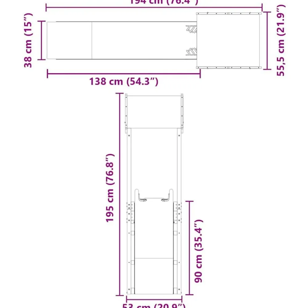 vidaXL Parque infantil de exterior de madera maciza de pino Discount