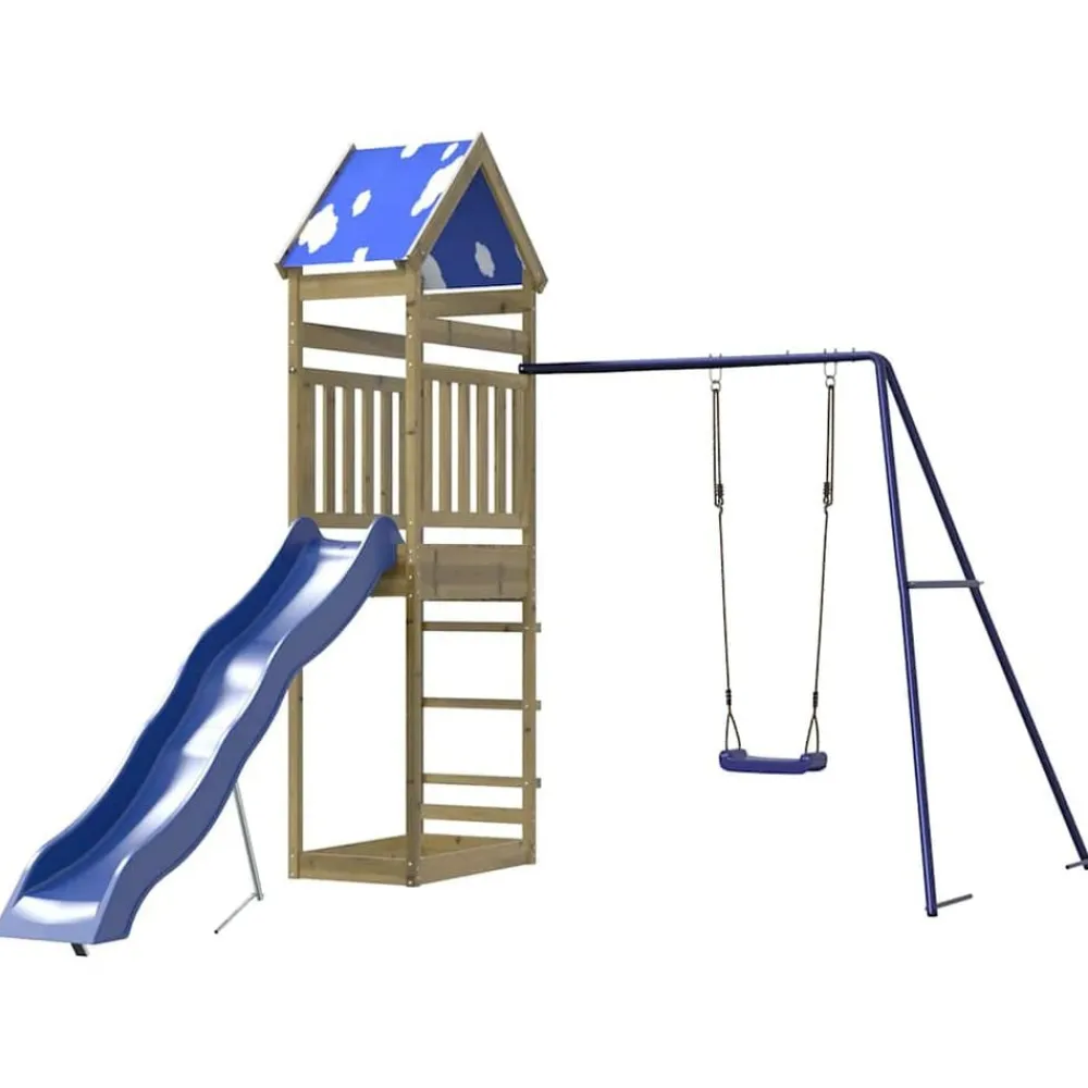 vidaXL Parque infantil de exterior madera de pino impregnada Clearance