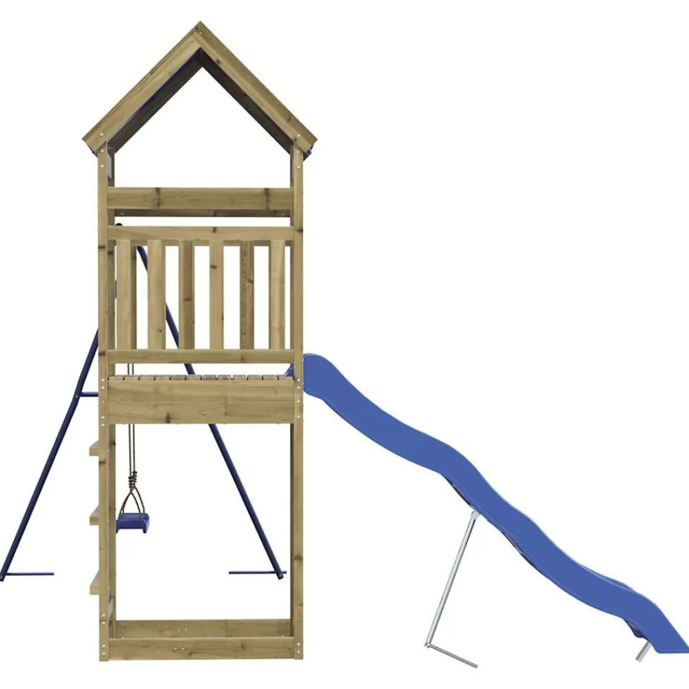 vidaXL Parque infantil de exterior madera de pino impregnada Clearance