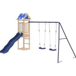 vidaXL Parque infantil de exterior de madera maciza de pino Clearance