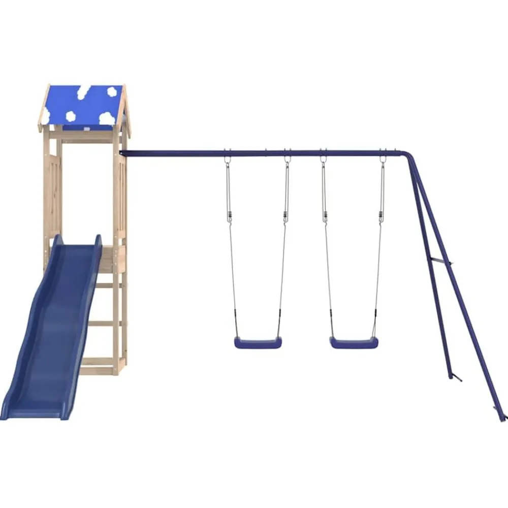 vidaXL Parque infantil de exterior de madera maciza de pino Clearance