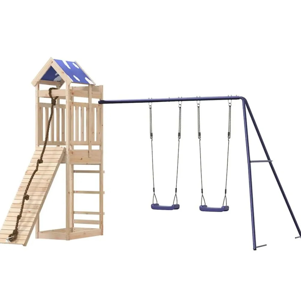 vidaXL Parque infantil de exterior de madera maciza de pino Outlet