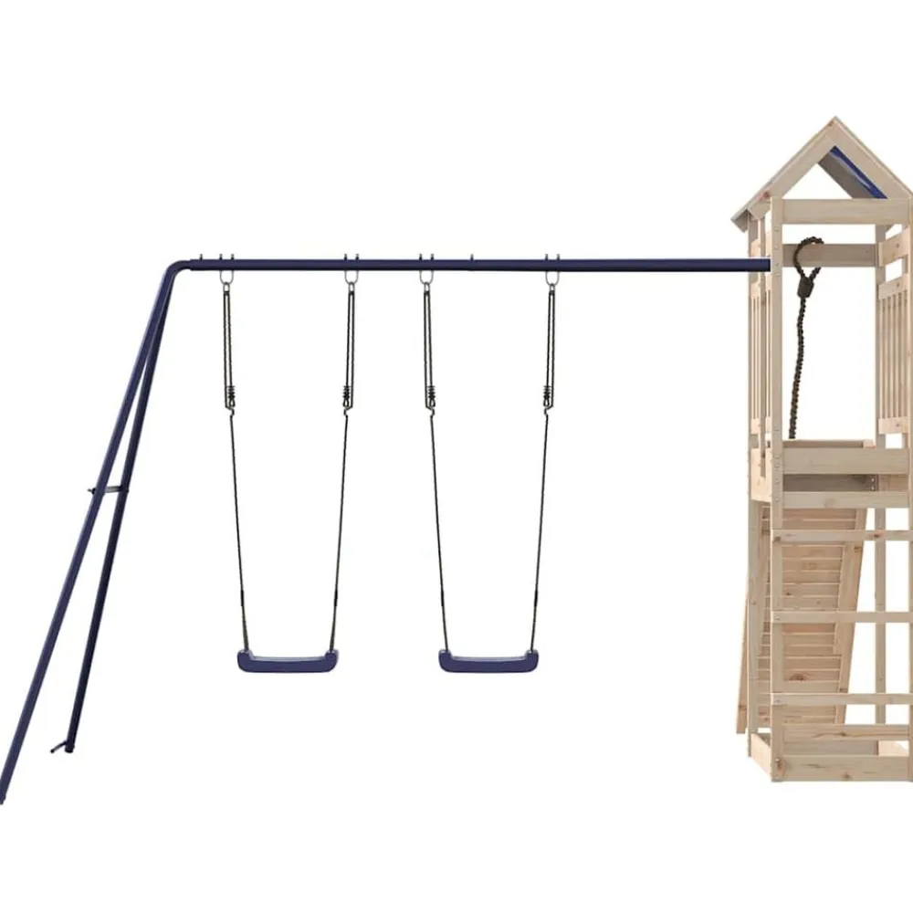 vidaXL Parque infantil de exterior de madera maciza de pino Outlet