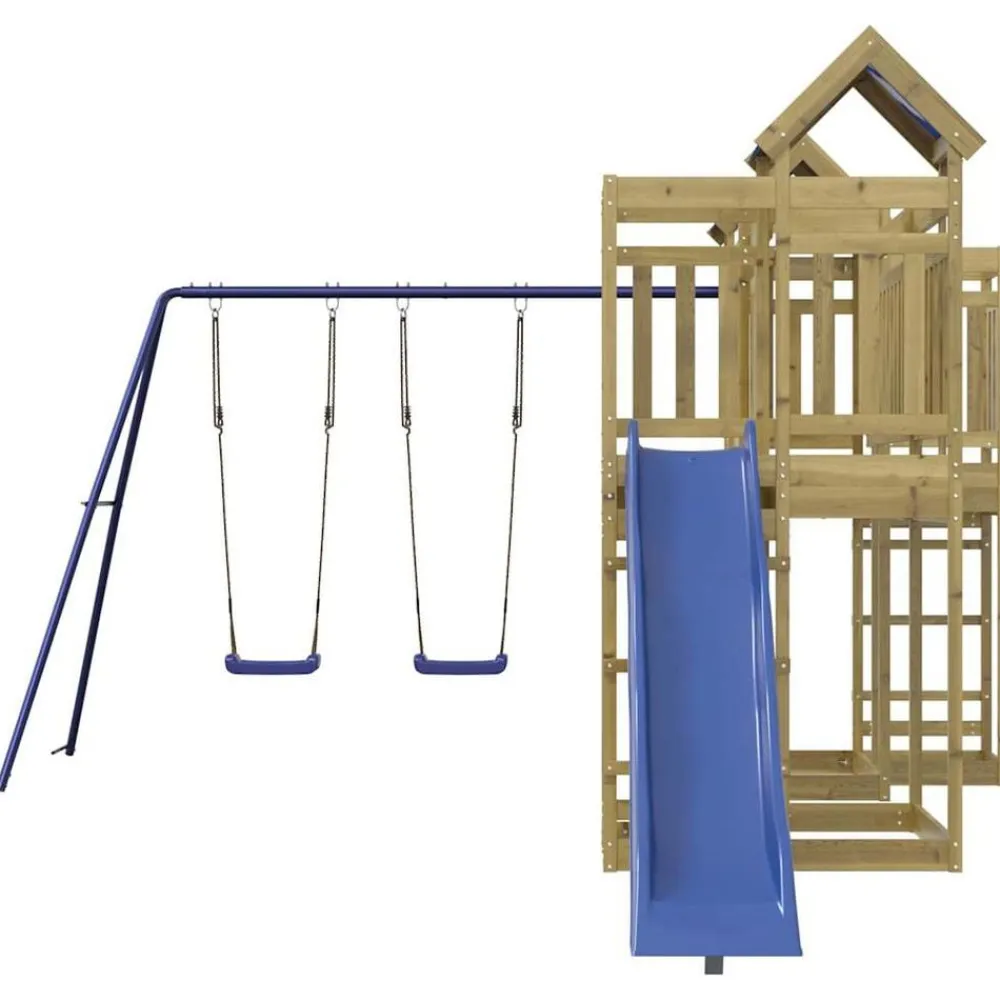 vidaXL Estructuras Para Juegos Al Aire Libre-Parque infantil de exterior madera de pino impregnada