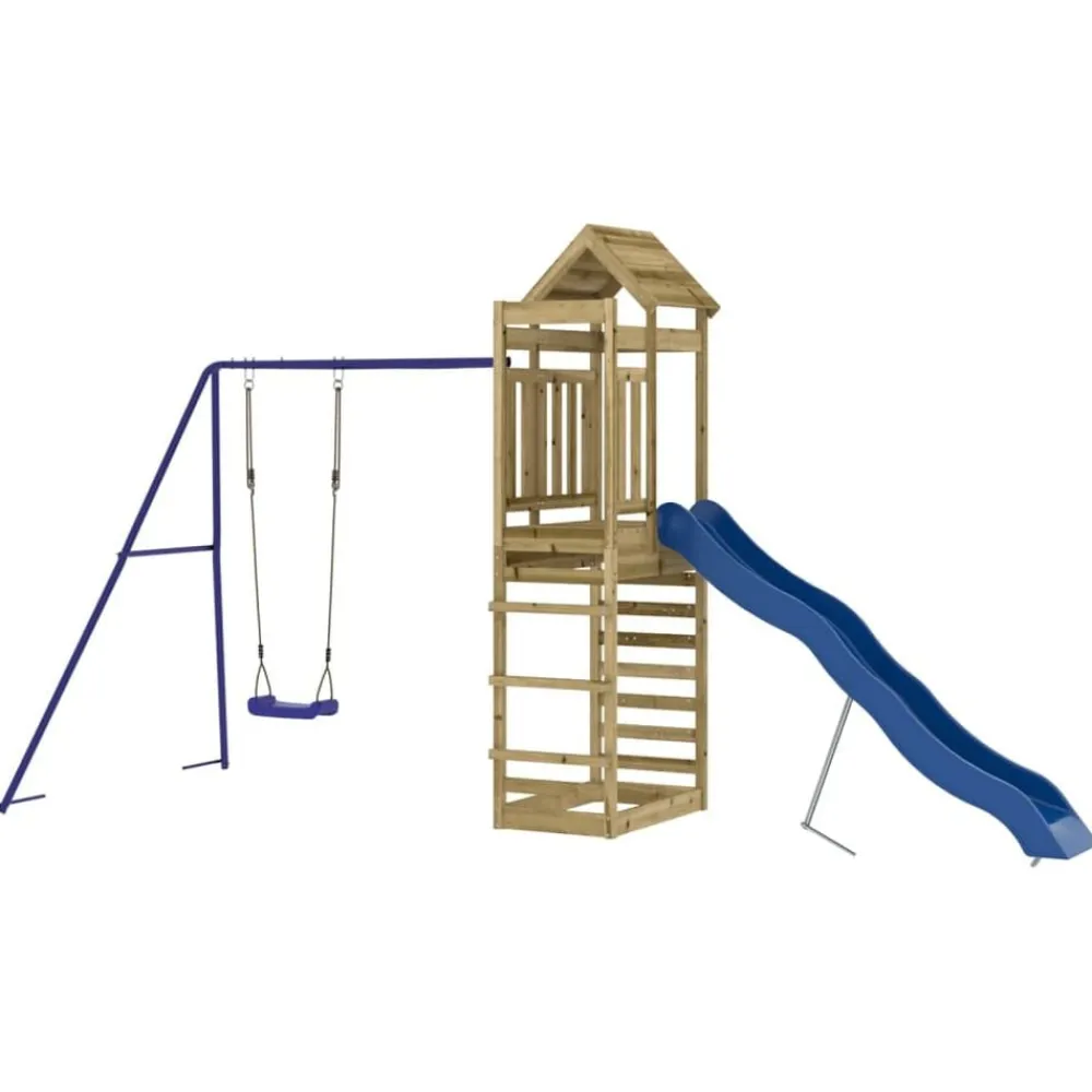 vidaXL Estructuras Para Juegos Al Aire Libre-Parque infantil de exterior madera de pino impregnada