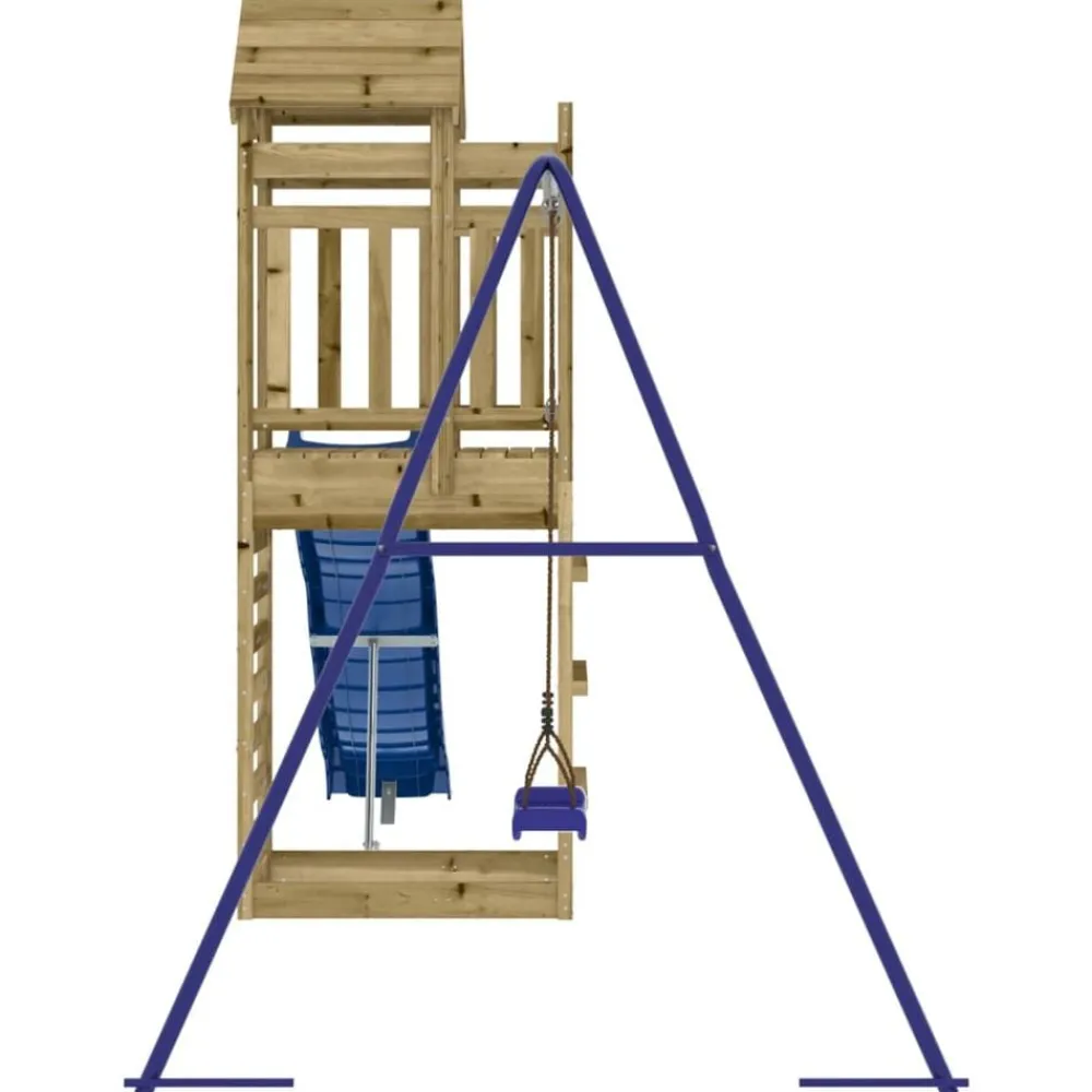 vidaXL Estructuras Para Juegos Al Aire Libre-Parque infantil de exterior madera de pino impregnada