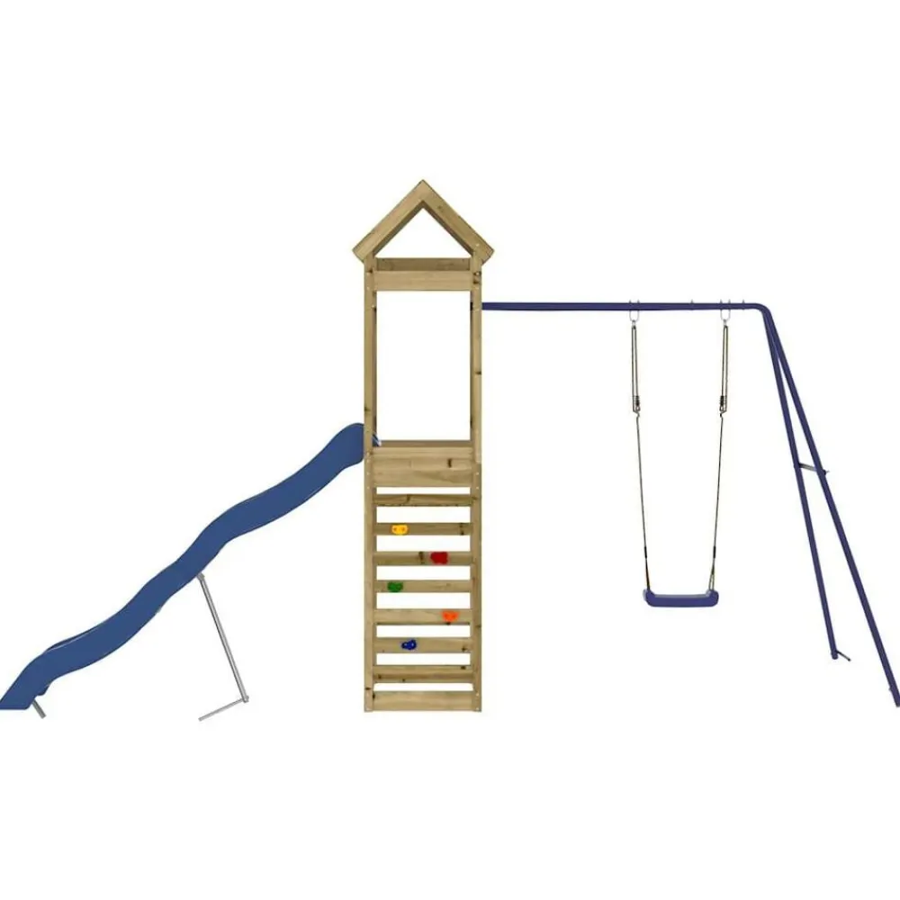 vidaXL Estructuras Para Juegos Al Aire Libre-Parque infantil de exterior madera de pino impregnada