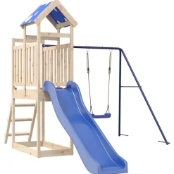 vidaXL Parque infantil de exterior de madera maciza de pino Best