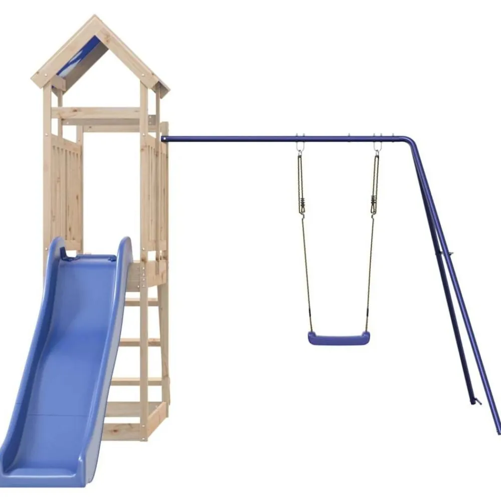 vidaXL Parque infantil de exterior de madera maciza de pino Best
