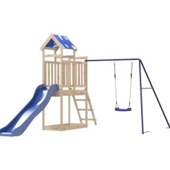 vidaXL Parque infantil de exterior de madera maciza de pino Best