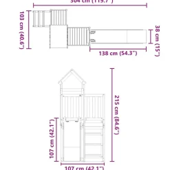 vidaXL Parque infantil de exterior madera de pino impregnada Clearance