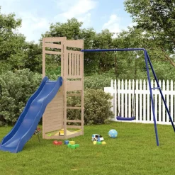 vidaXL Parque infantil de exterior madera maciza de pino