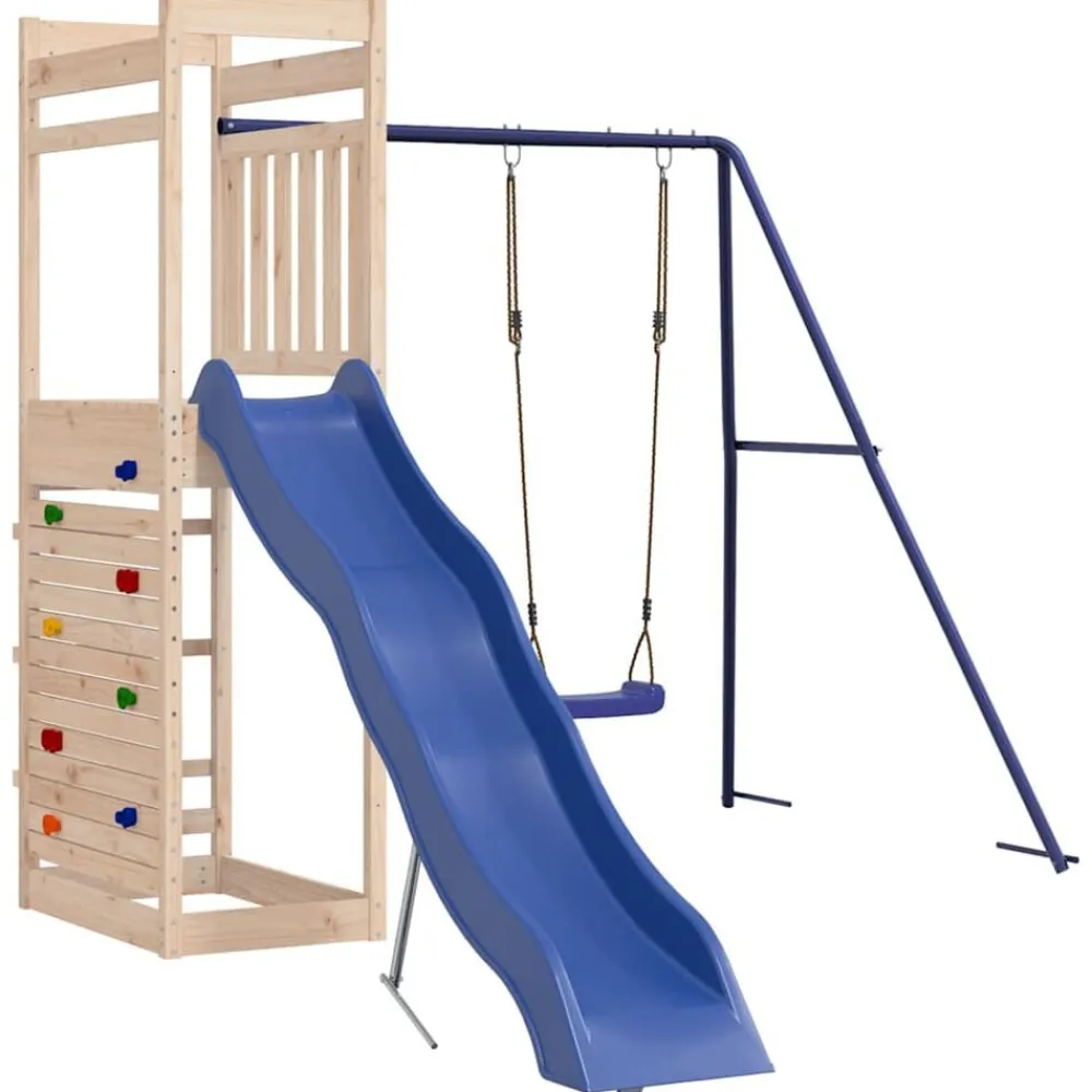 vidaXL Parque infantil de exterior madera maciza de pino