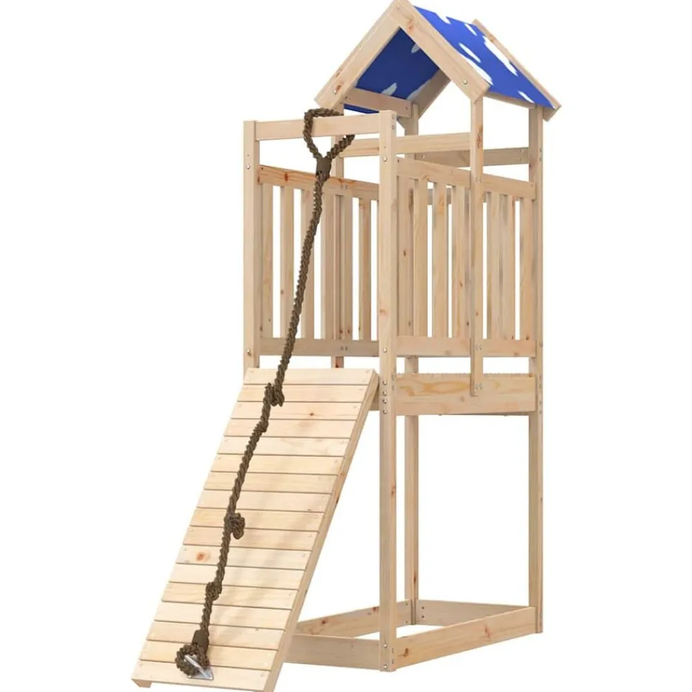vidaXL Parque infantil de exterior de madera maciza de pino New
