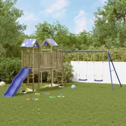 vidaXL Estructuras Para Juegos Al Aire Libre-Parque infantil de exterior madera de pino impregnada