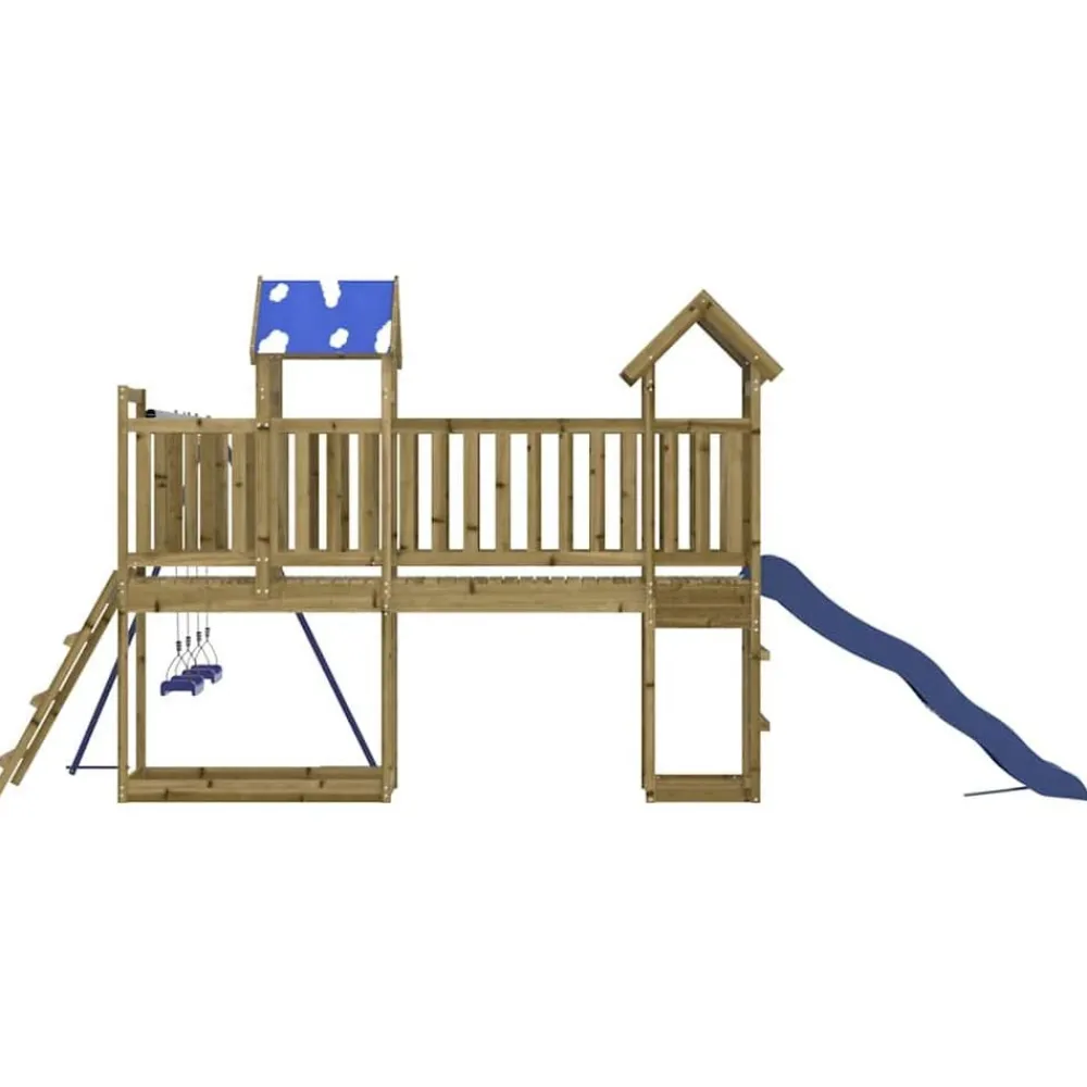 vidaXL Estructuras Para Juegos Al Aire Libre-Parque infantil de exterior madera de pino impregnada