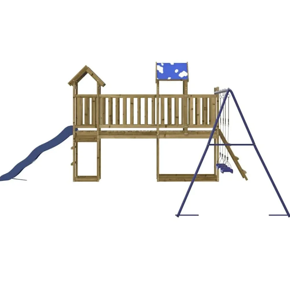 vidaXL Estructuras Para Juegos Al Aire Libre-Parque infantil de exterior madera de pino impregnada