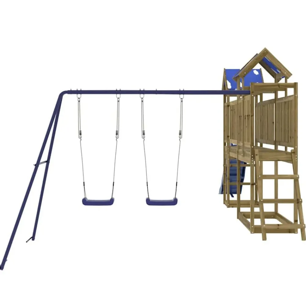 vidaXL Estructuras Para Juegos Al Aire Libre-Parque infantil de exterior madera de pino impregnada