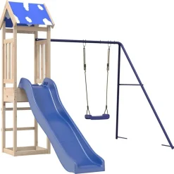 vidaXL Estructuras Para Juegos Al Aire Libre-Parque infantil de exterior de madera maciza de pino