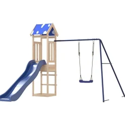 vidaXL Estructuras Para Juegos Al Aire Libre-Parque infantil de exterior de madera maciza de pino
