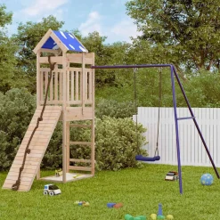 vidaXL Estructuras Para Juegos Al Aire Libre-Parque infantil de exterior de madera maciza de pino