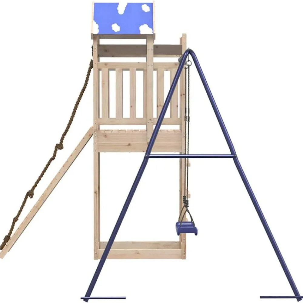 vidaXL Estructuras Para Juegos Al Aire Libre-Parque infantil de exterior de madera maciza de pino