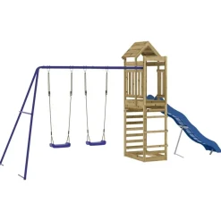 vidaXL Estructuras Para Juegos Al Aire Libre-Parque infantil de exterior madera de pino impregnada