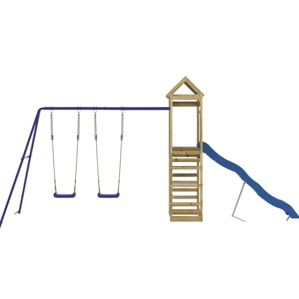 vidaXL Estructuras Para Juegos Al Aire Libre-Parque infantil de exterior madera de pino impregnada