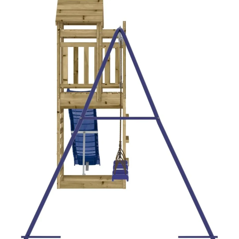 vidaXL Estructuras Para Juegos Al Aire Libre-Parque infantil de exterior madera de pino impregnada