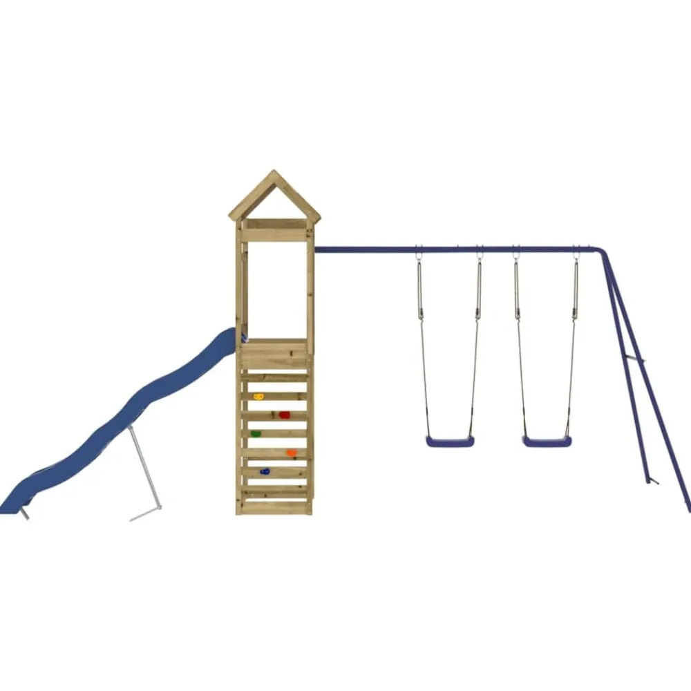 vidaXL Estructuras Para Juegos Al Aire Libre-Parque infantil de exterior madera de pino impregnada
