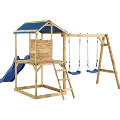 vidaXL Estructuras Para Juegos Al Aire Libre-Parque infantil de exterior madera de pino impregnada